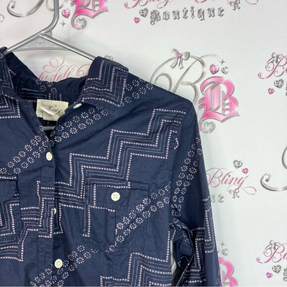 Levi's button up floral shirt collared Dark Blue and Purple Patterned Shirt - Picture 3 of 8